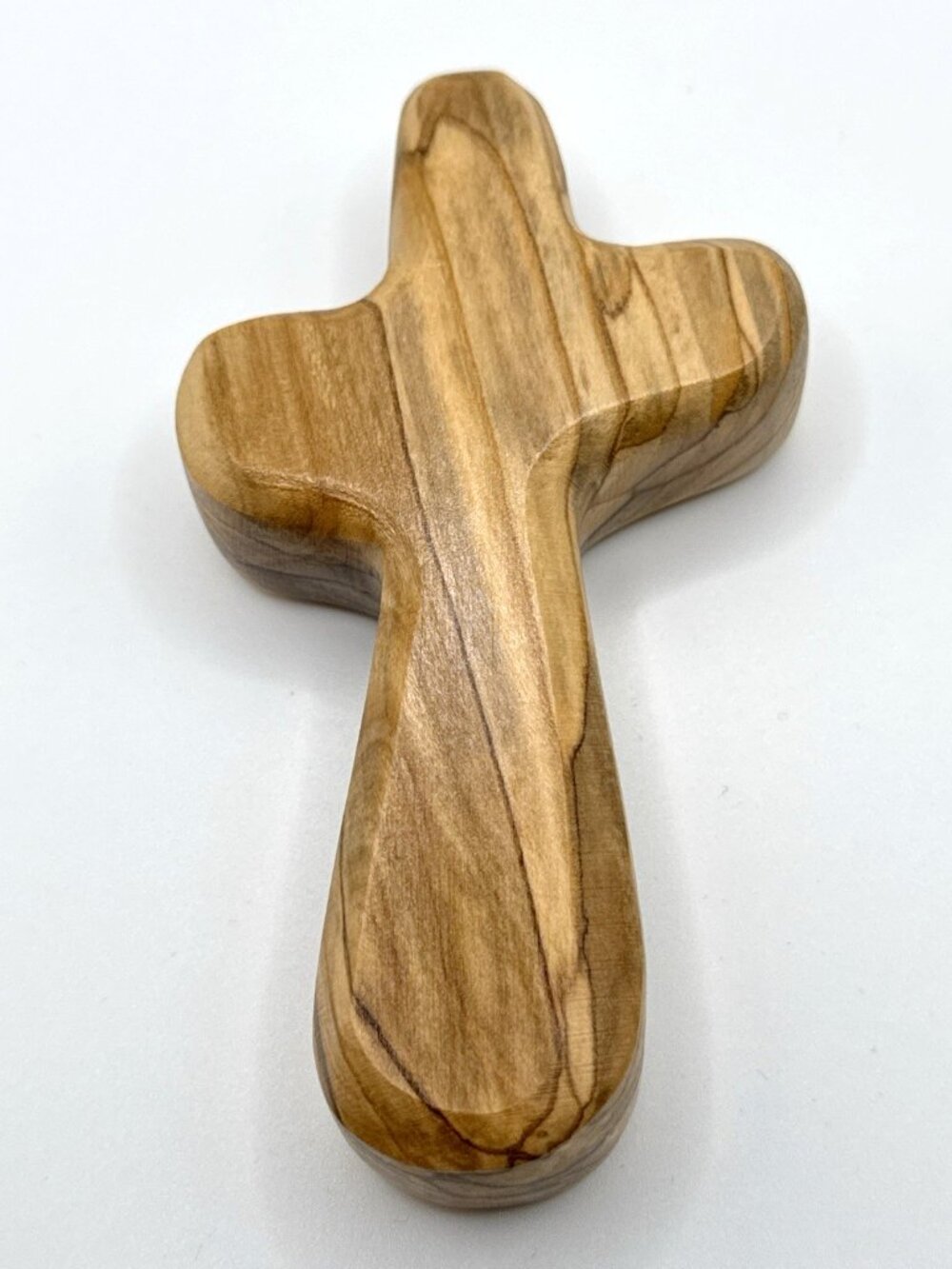 The Holding Cross Olive Wood 4.5 x 2.5 Hand Carved Praying Meditation Religious
